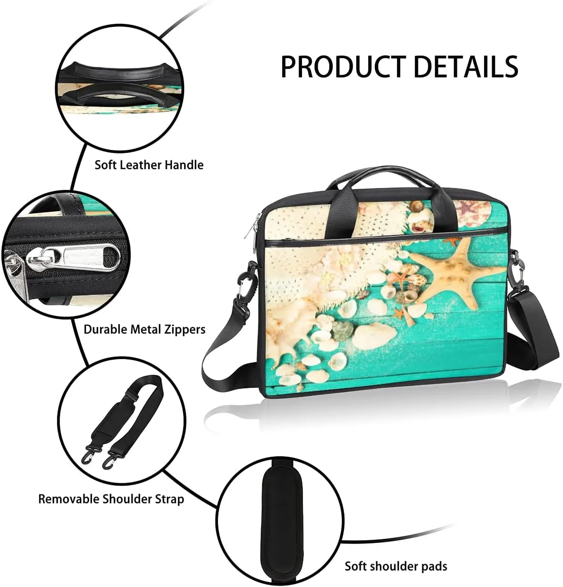 Floral Flower Sunflower Laptop Shoulder Messenger Bag Waterproof Laptop Briefcase with Handle and Padded Strap Case Sleeve