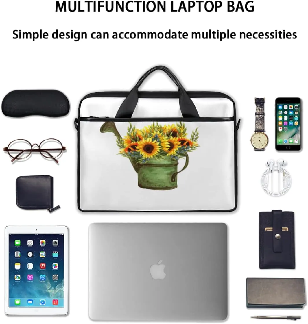 Flower Branch Painting Laptop Shoulder Messenger Bag Waterproof Laptop Briefcase with Handle and Padded Strap Case Sleeve