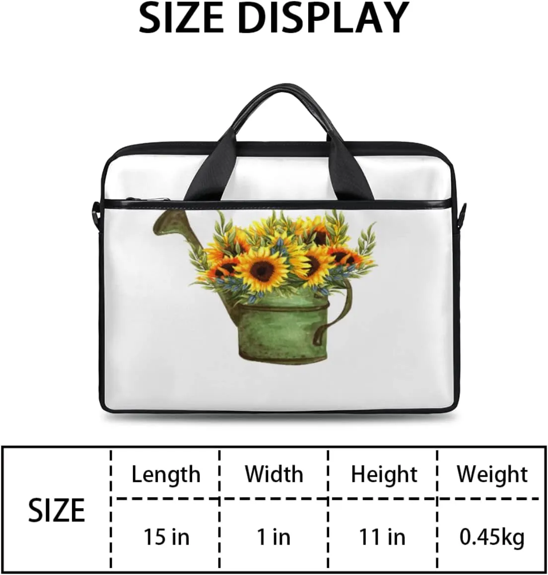 Flower Branch Painting Laptop Shoulder Messenger Bag Waterproof Laptop Briefcase with Handle and Padded Strap Case Sleeve