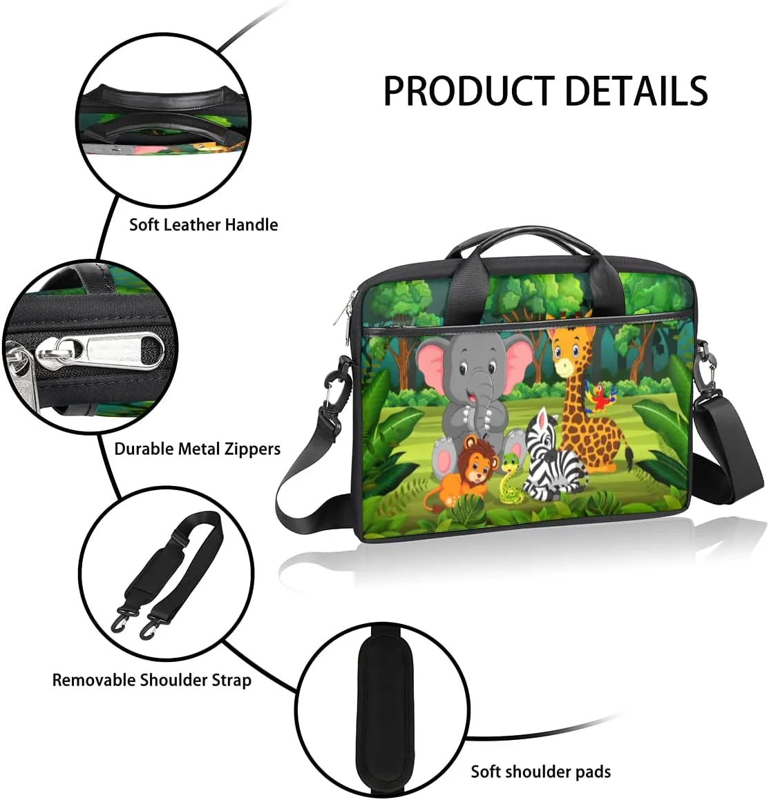 Football Ball Print Laptop Shoulder Messenger Bag Waterproof Laptop Briefcase with Handle and Padded Strap Case Sleeve