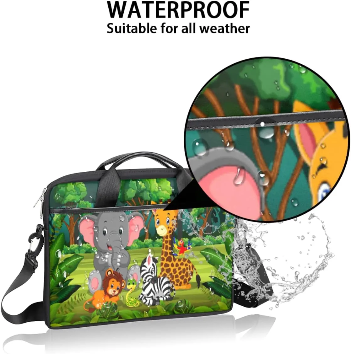 Football Ball Print Laptop Shoulder Messenger Bag Waterproof Laptop Briefcase with Handle and Padded Strap Case Sleeve