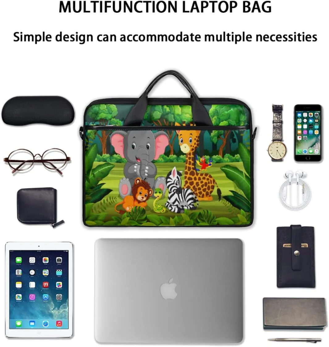 Football Ball Print Laptop Shoulder Messenger Bag Waterproof Laptop Briefcase with Handle and Padded Strap Case Sleeve