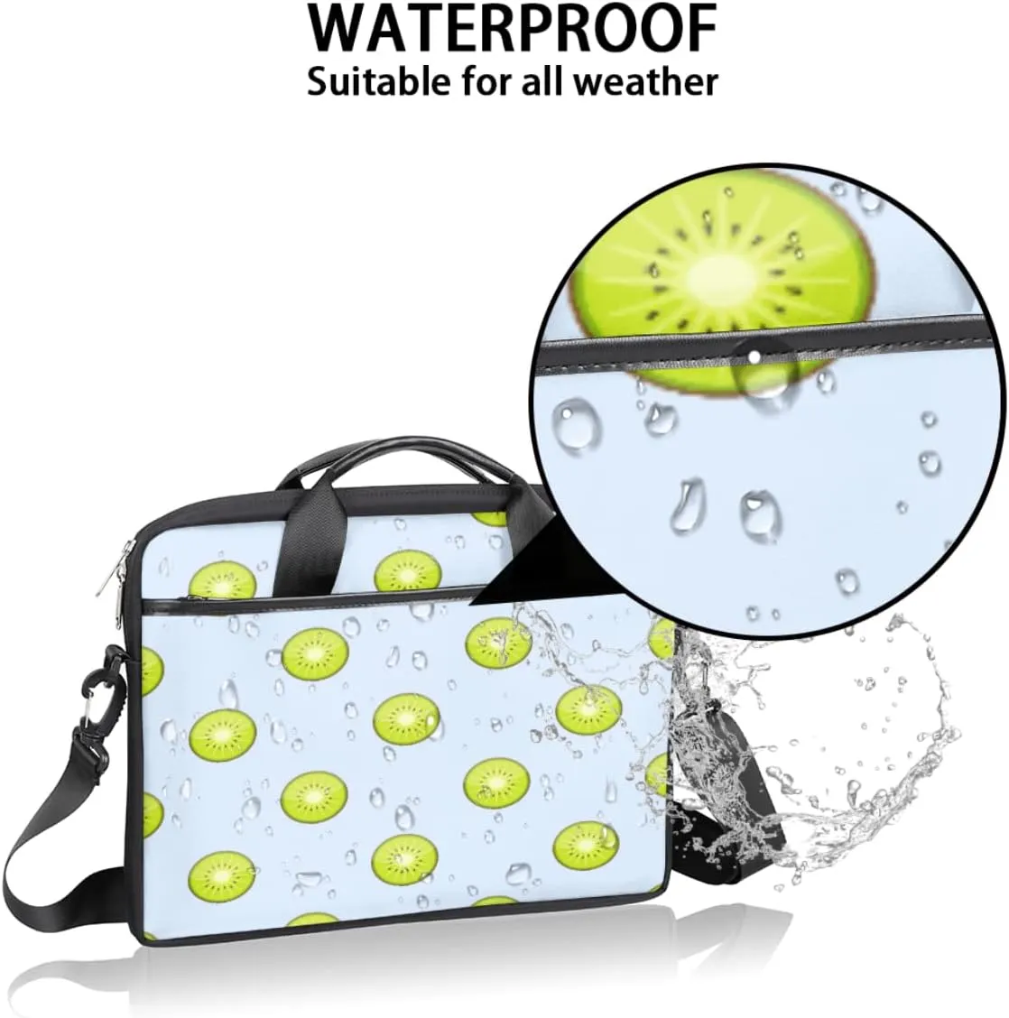 Football Playing Field Players Laptop Shoulder Messenger Bag Waterproof Laptop Briefcase Handle Padded Strap