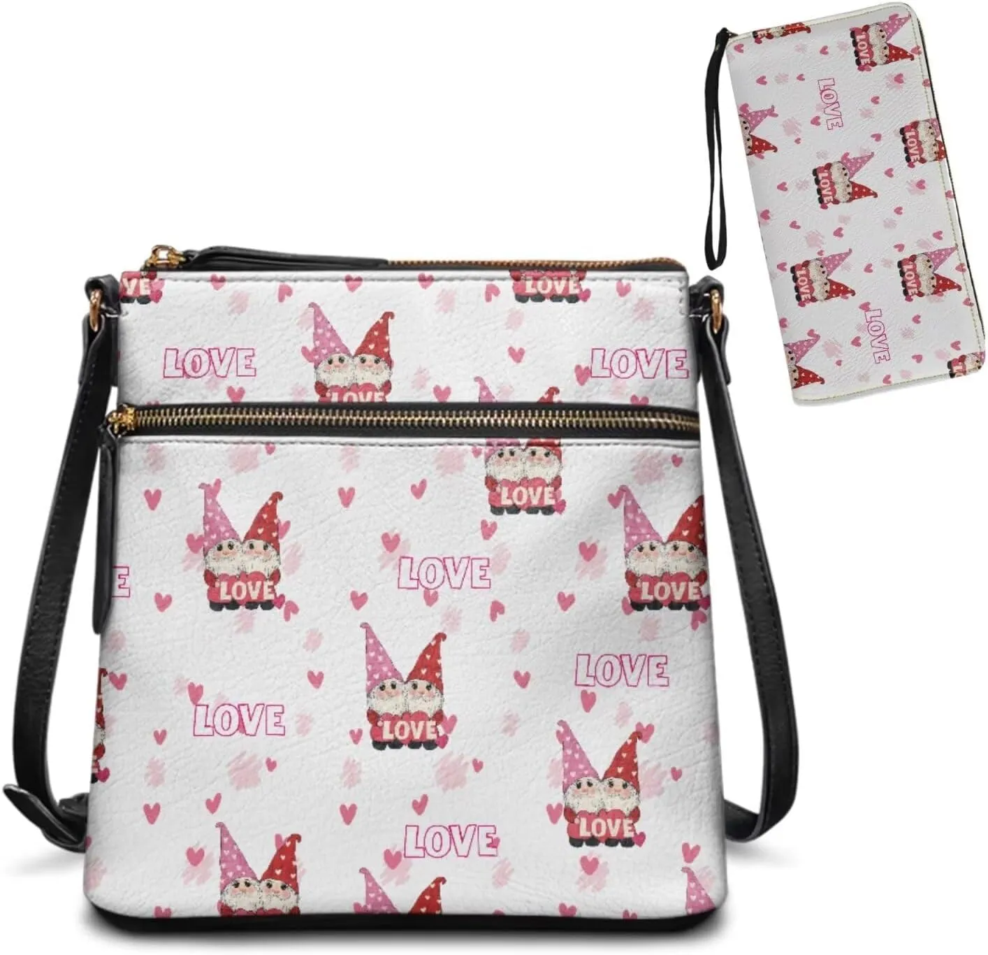 FOR U DESIGNS Leather Crossbody Bags for Women Trendy Shoulder Bags Cross Body Purse and Matching Wallet Set