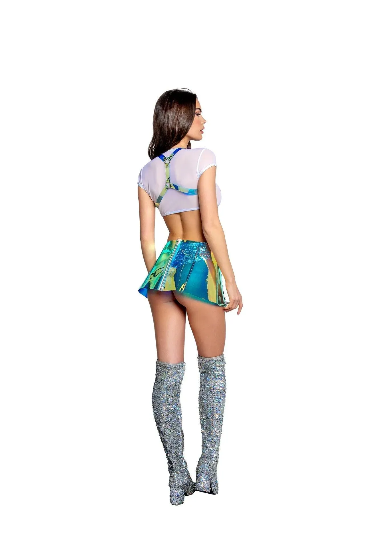 FR123 - Lace-Up Vinyl Skirt