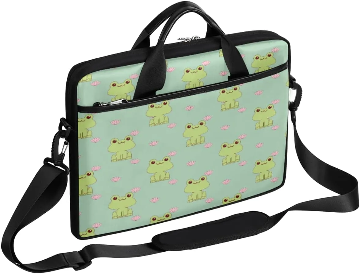 French Bulldog Laptop Shoulder Messenger Bag Waterproof Laptop Briefcase with Handle and Padded Strap Case Sleeve