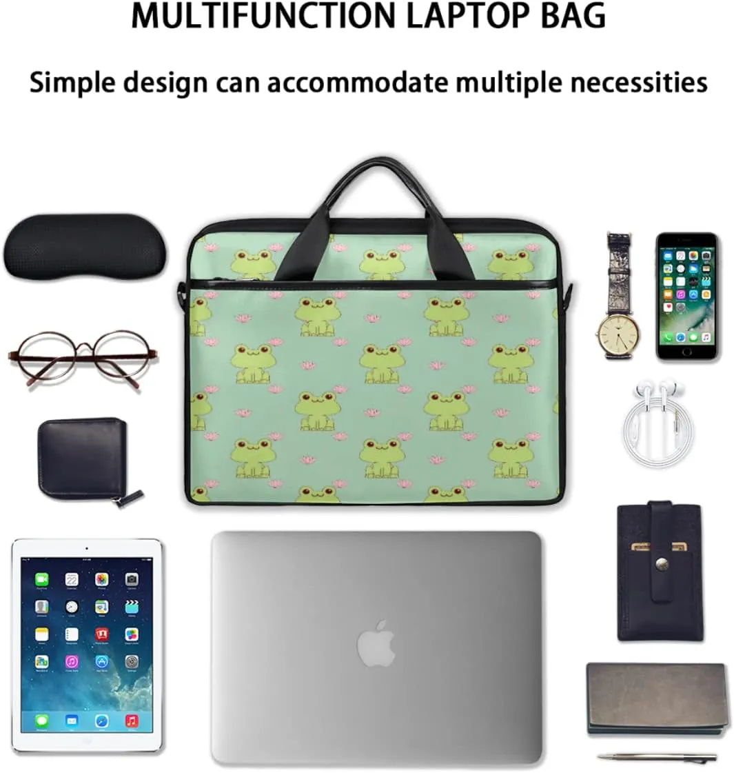 French Bulldog Laptop Shoulder Messenger Bag Waterproof Laptop Briefcase with Handle and Padded Strap Case Sleeve