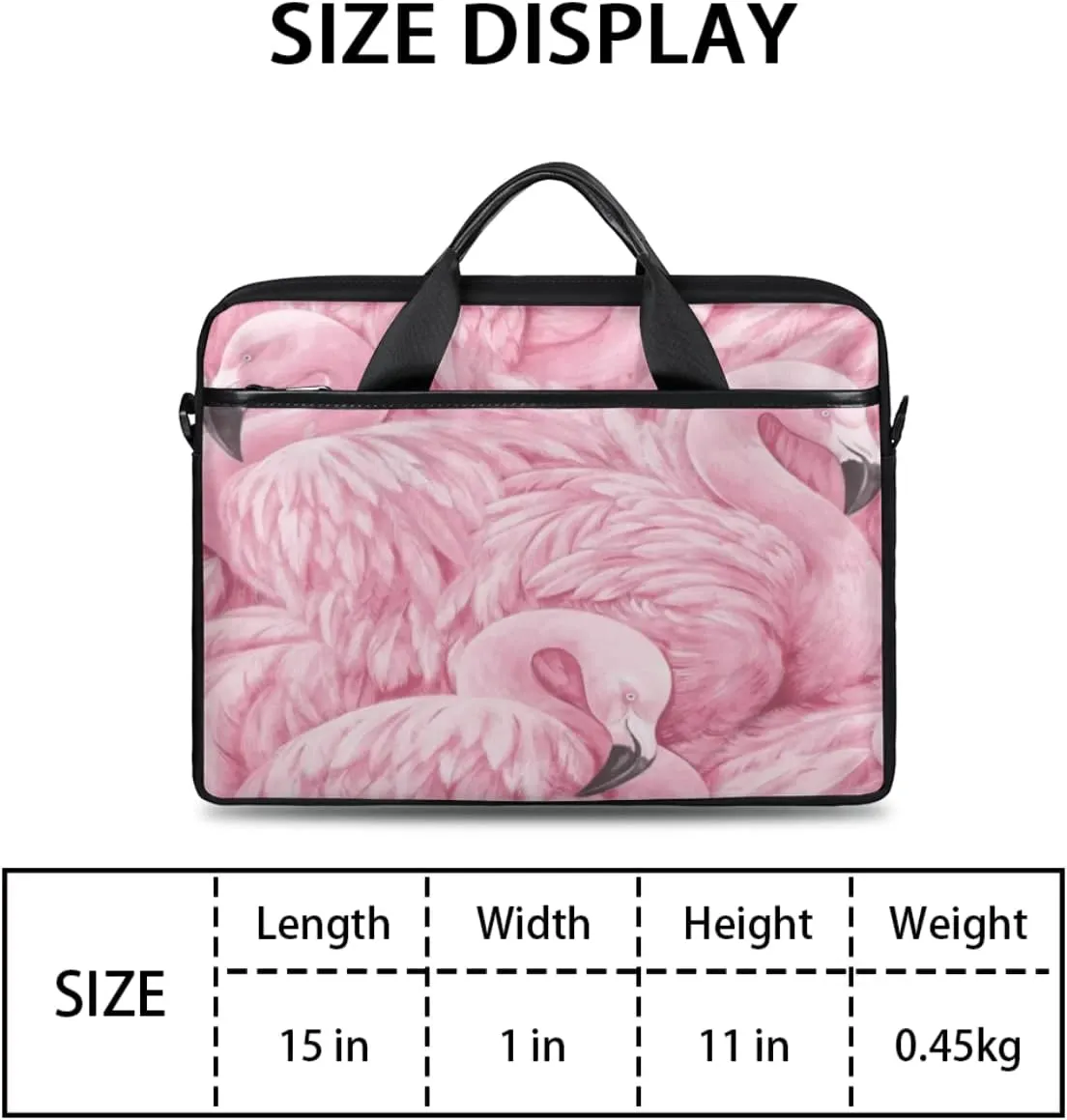 Geometric Flamingo Laptop Shoulder Messenger Bag Waterproof Laptop Briefcase with Handle and Padded Strap Case Sleeve