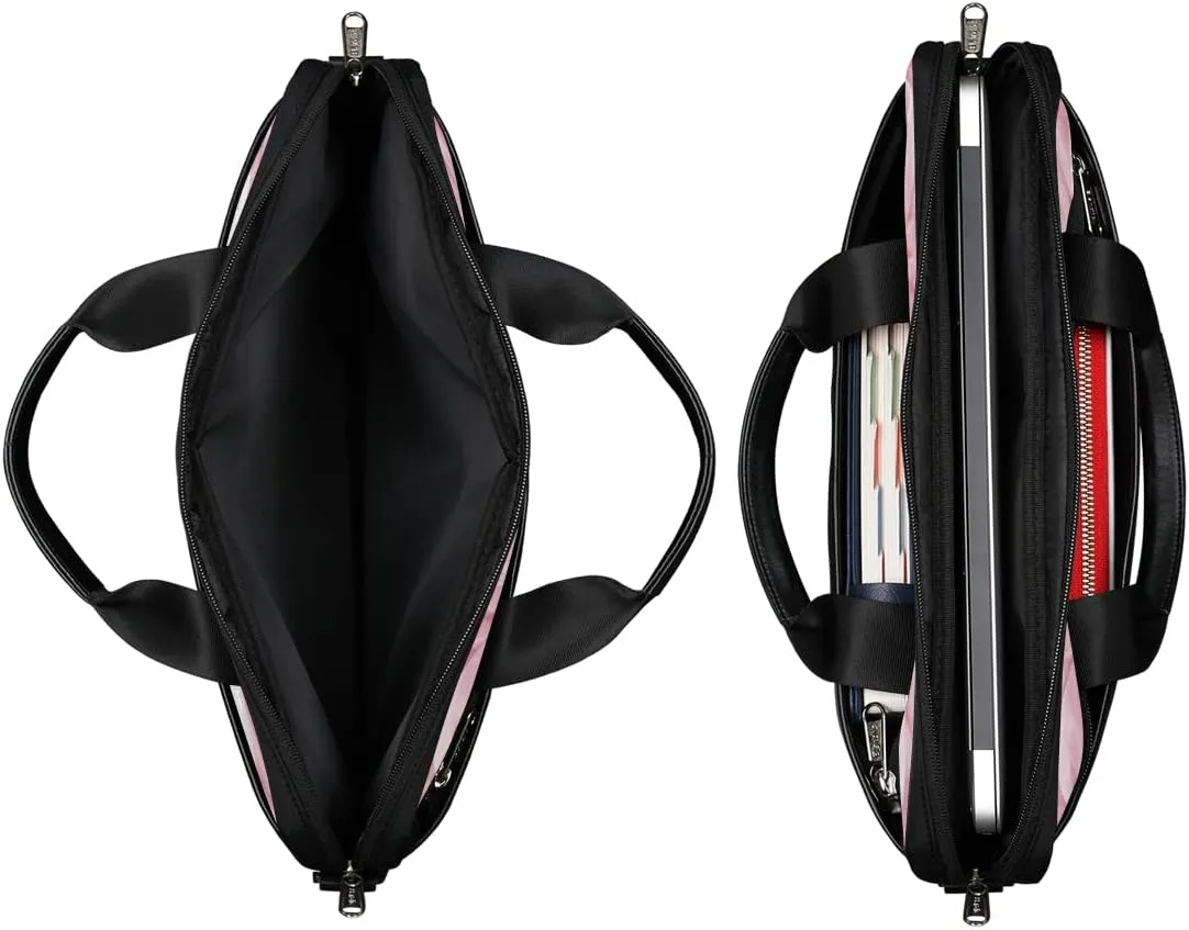 Geometric Flamingo Laptop Shoulder Messenger Bag Waterproof Laptop Briefcase with Handle and Padded Strap Case Sleeve