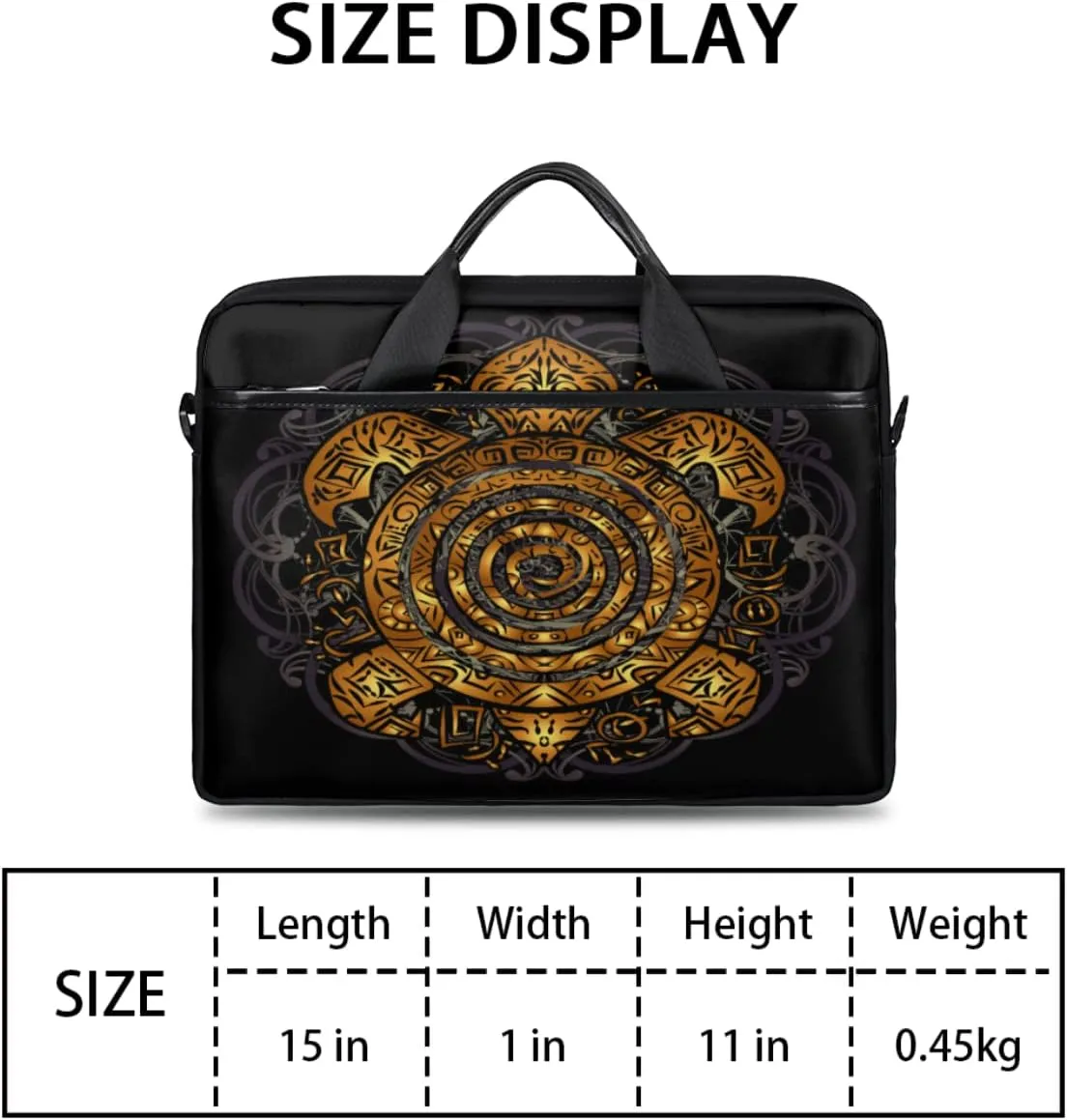 Geometrical Kaleidoscope Pattern Laptop Shoulder Messenger Bag Waterproof Laptop Briefcase Handle Padded Strap