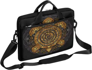 Geometrical Kaleidoscope Pattern Laptop Shoulder Messenger Bag Waterproof Laptop Briefcase Handle Padded Strap