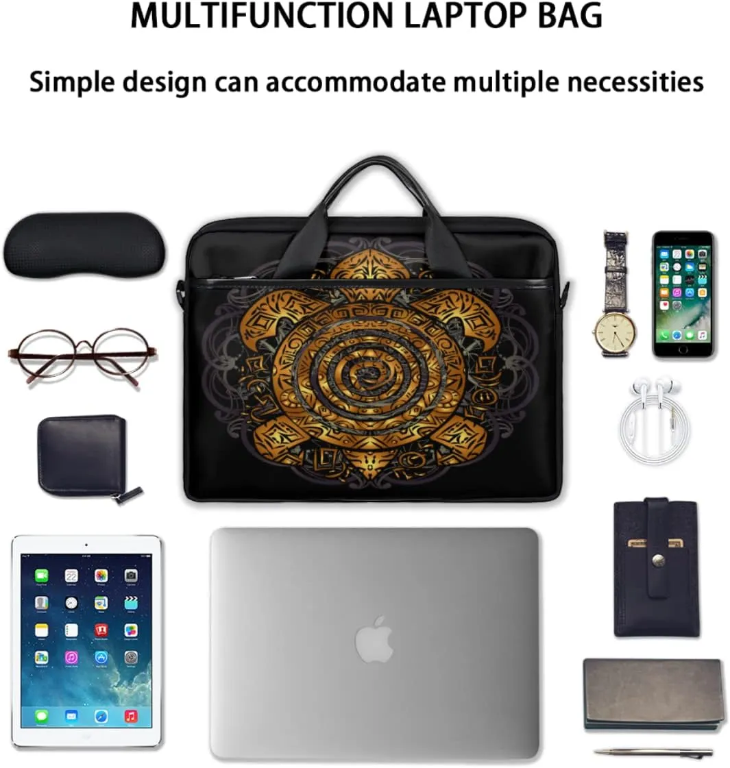 Geometrical Kaleidoscope Pattern Laptop Shoulder Messenger Bag Waterproof Laptop Briefcase Handle Padded Strap