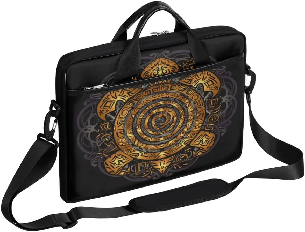 Geometrical Kaleidoscope Pattern Laptop Shoulder Messenger Bag Waterproof Laptop Briefcase Handle Padded Strap