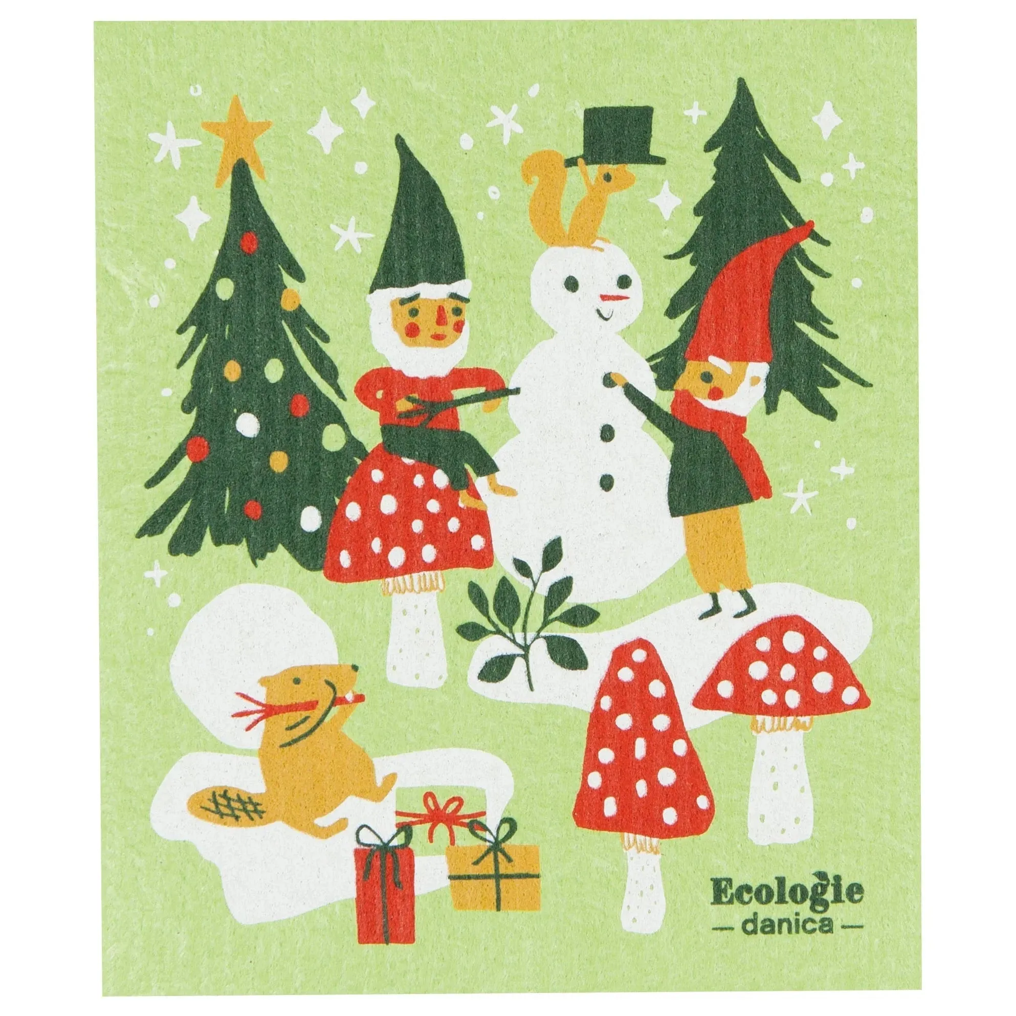 Gnome for the Holidays Swedish Dishcloth