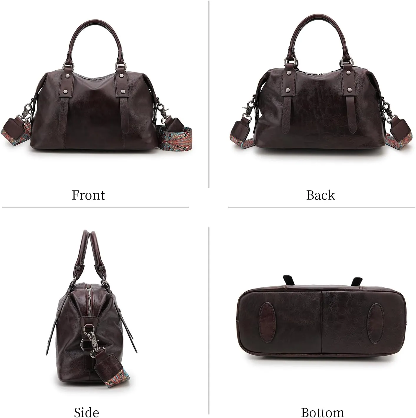Handbags Genuine Leather Purses For Women Satchel Shoulder Bag Ladies Crossbody Tote Bags