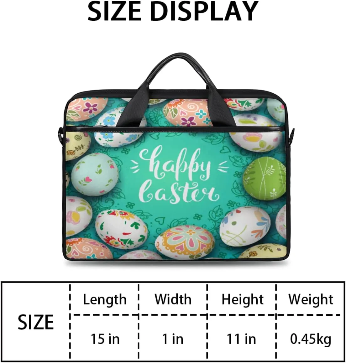 Happy Birthday Theme Pattern Laptop Shoulder Messenger Bag Waterproof Laptop Briefcase Handle Padded Strap