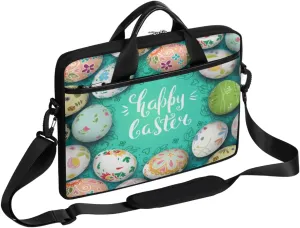 Happy Birthday Theme Pattern Laptop Shoulder Messenger Bag Waterproof Laptop Briefcase Handle Padded Strap