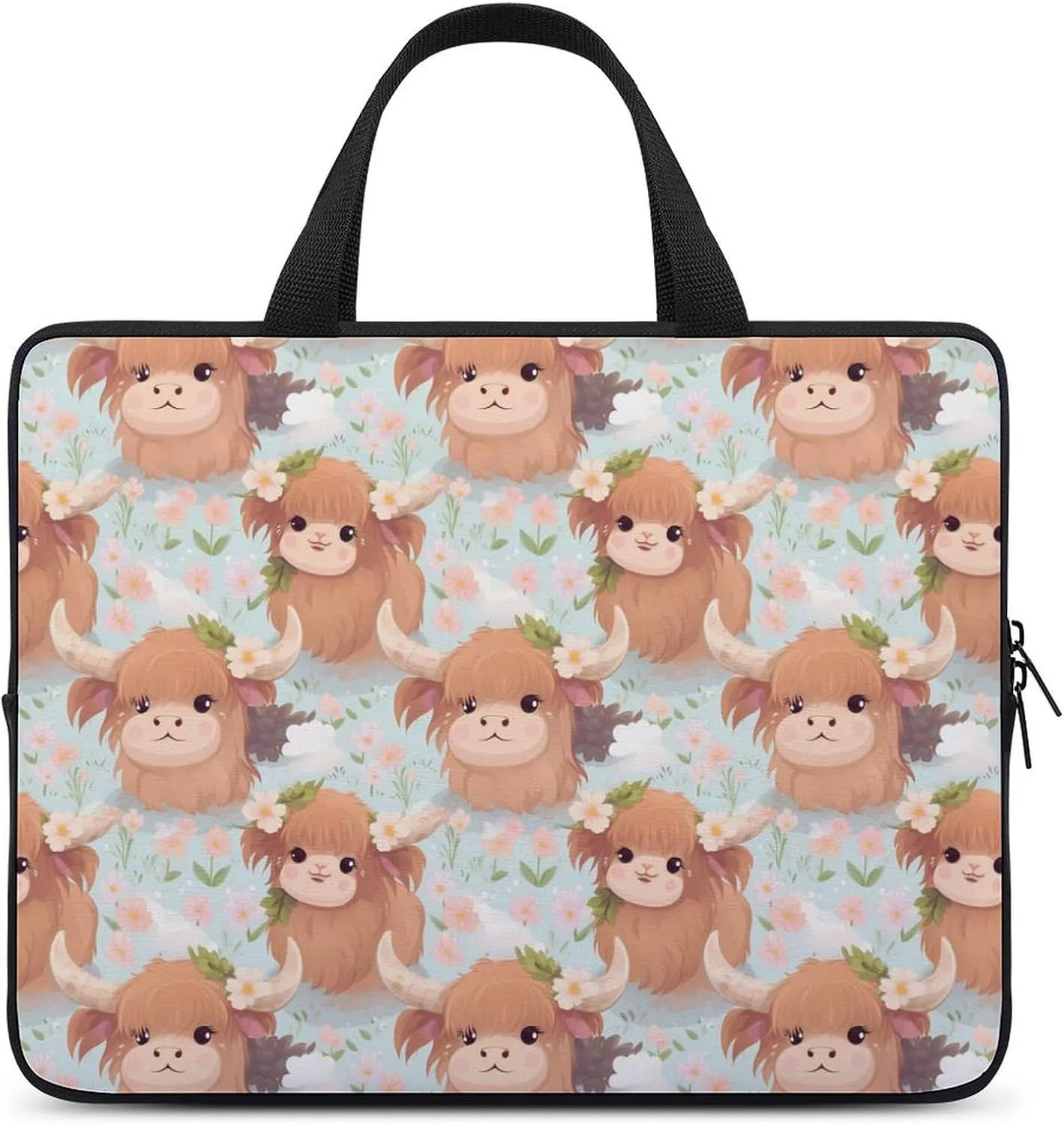 Highland Cow Laptop Bag Carrying Case Computer Protective Sleeve Case Briefcase for Men Women