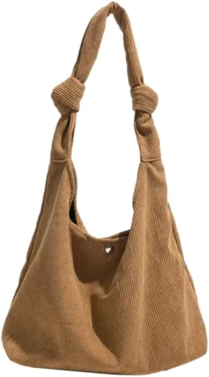 Hobo Bags for Women Corduroy Tote Bag Slouchy Shoulder Bag Large Vintage Bags Casual Handbags for Work Travel
