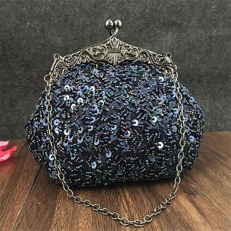 HUFFA Clutch Purse Silver Crystal Evening Bag Women Wedding Diamantes Party Bridal Handbags (Color : A 02)