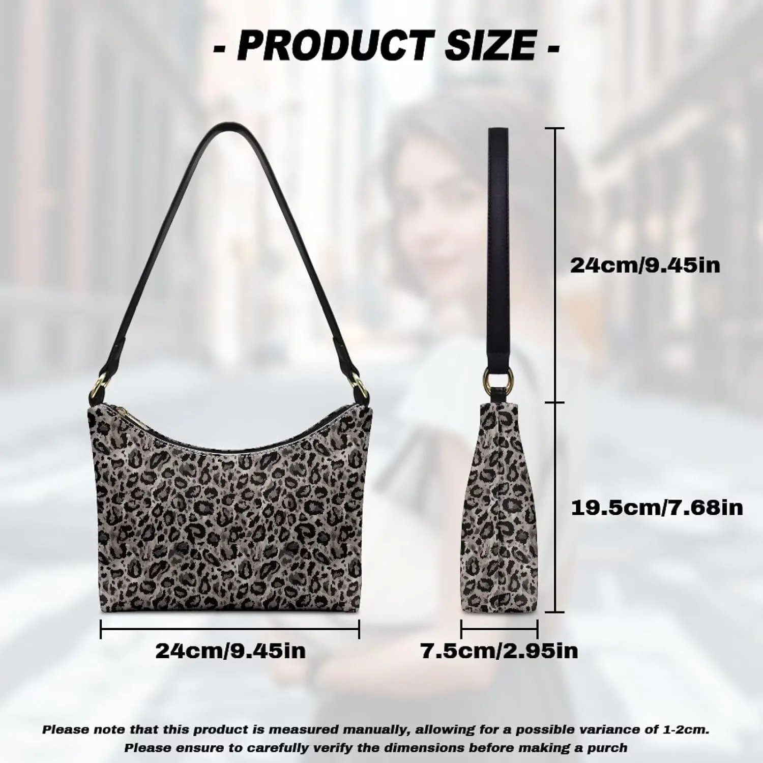 HUGS IDEA Leopard Print Clutch Handbag Fashion Shoulder Purse for Lady Tote Bag Underarm Purse for Work