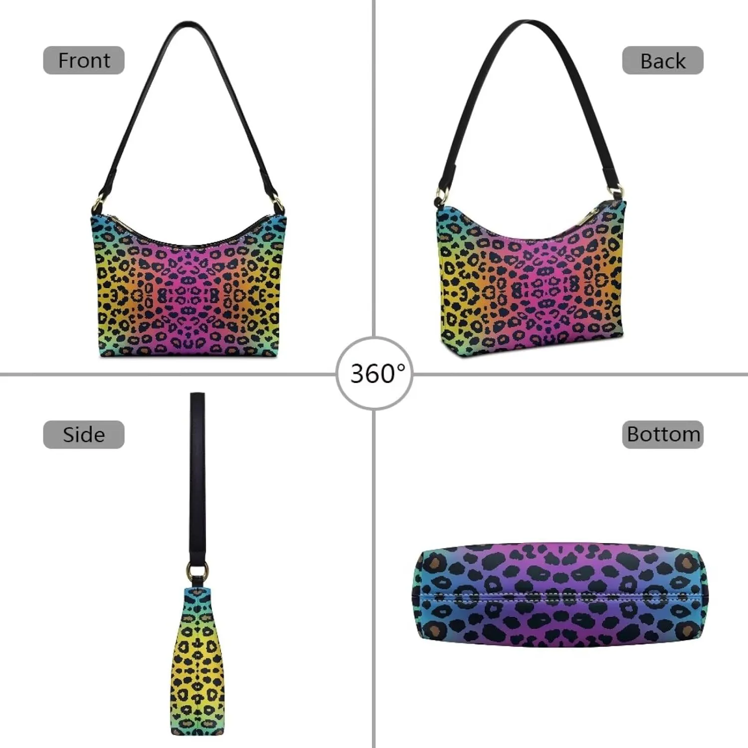 HUGS IDEA Leopard Print Clutch Handbag Fashion Shoulder Purse for Lady Tote Bag Underarm Purse for Work