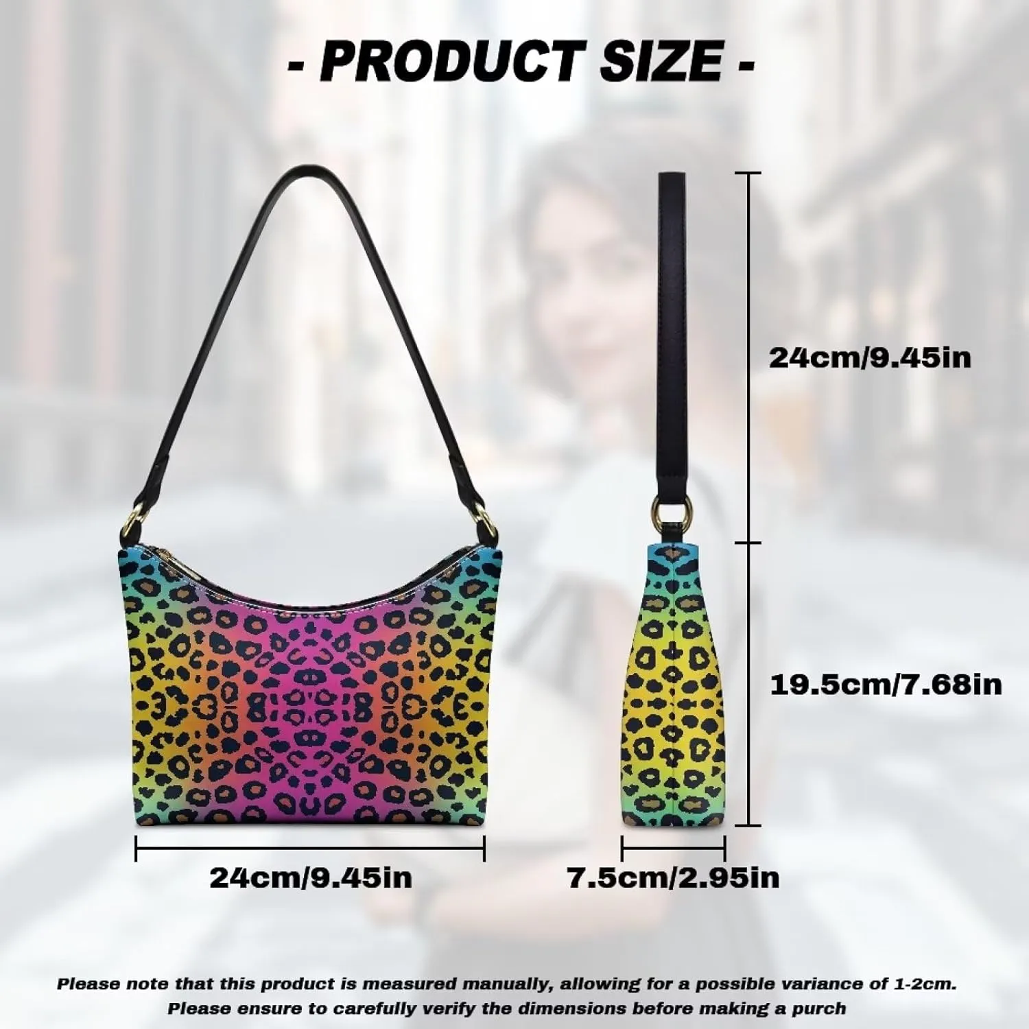 HUGS IDEA Leopard Print Clutch Handbag Fashion Shoulder Purse for Lady Tote Bag Underarm Purse for Work