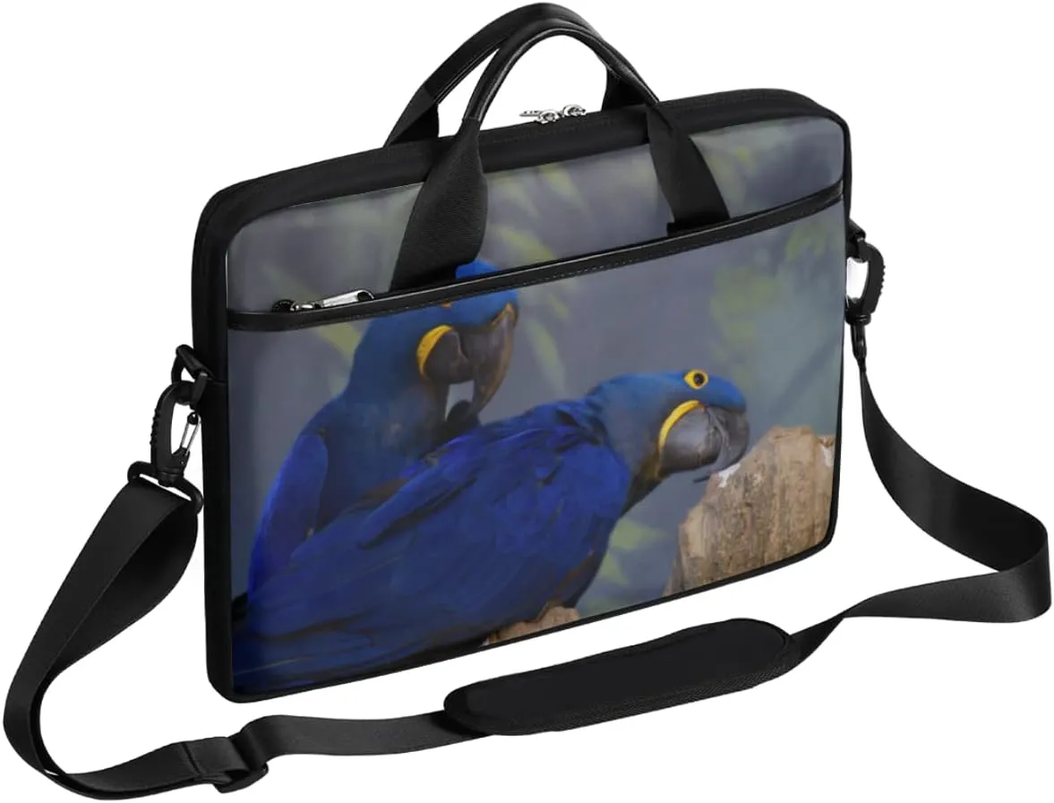 Hyacinth Macaw Blue Laptop Shoulder Messenger Bag Waterproof Laptop Briefcase with Handle and Padded Strap Case Sleeve for 13 13.3 14 15.6 Inch Laptop Case