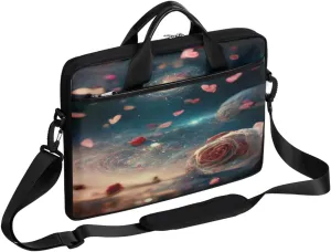 Ice Flower Pattern Laptop Shoulder Messenger Bag Waterproof Laptop Briefcase with Handle and Padded Strap Case Sleeve