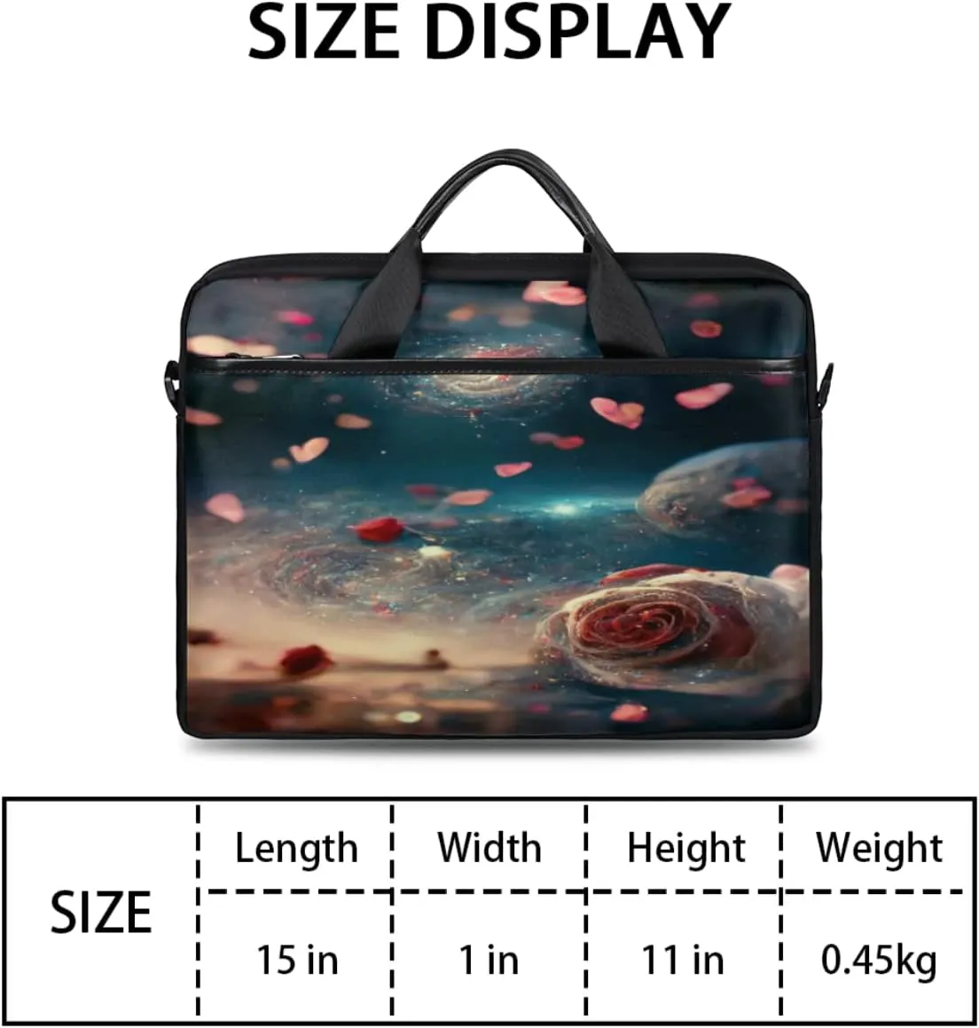 Ice Flower Pattern Laptop Shoulder Messenger Bag Waterproof Laptop Briefcase with Handle and Padded Strap Case Sleeve