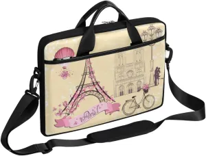 Ice Flower Pattern Laptop Shoulder Messenger Bag Waterproof Laptop Briefcase with Handle and Padded Strap Case Sleeve