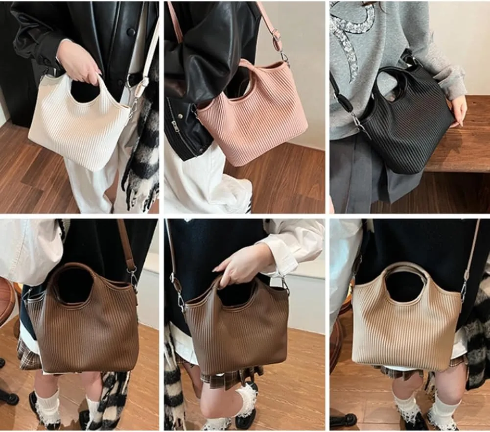 ikasus Women Tote Bag for PU Leather Shoulder Bags Fashion Hobo Bags Large Purse and Handbags Crossbody Bag Adjustable Strap, Khaki