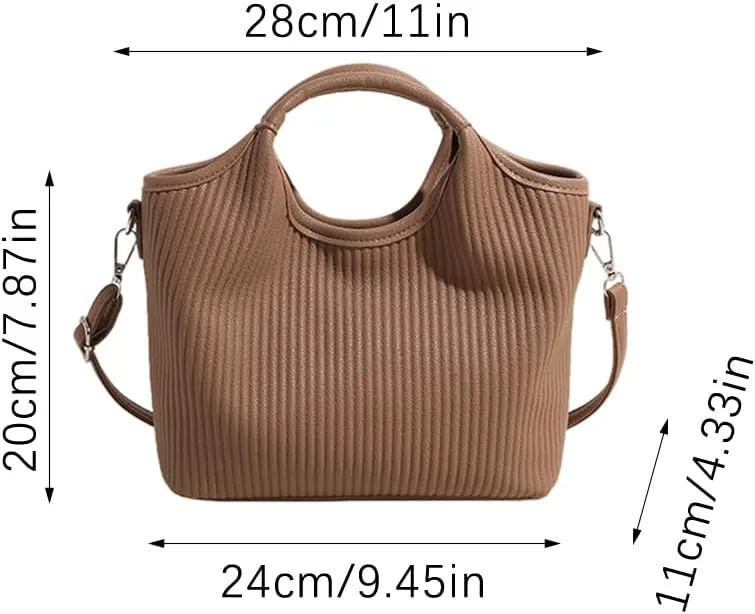 ikasus Women Tote Bag for PU Leather Shoulder Bags Fashion Hobo Bags Large Purse and Handbags Crossbody Bag Adjustable Strap, Khaki