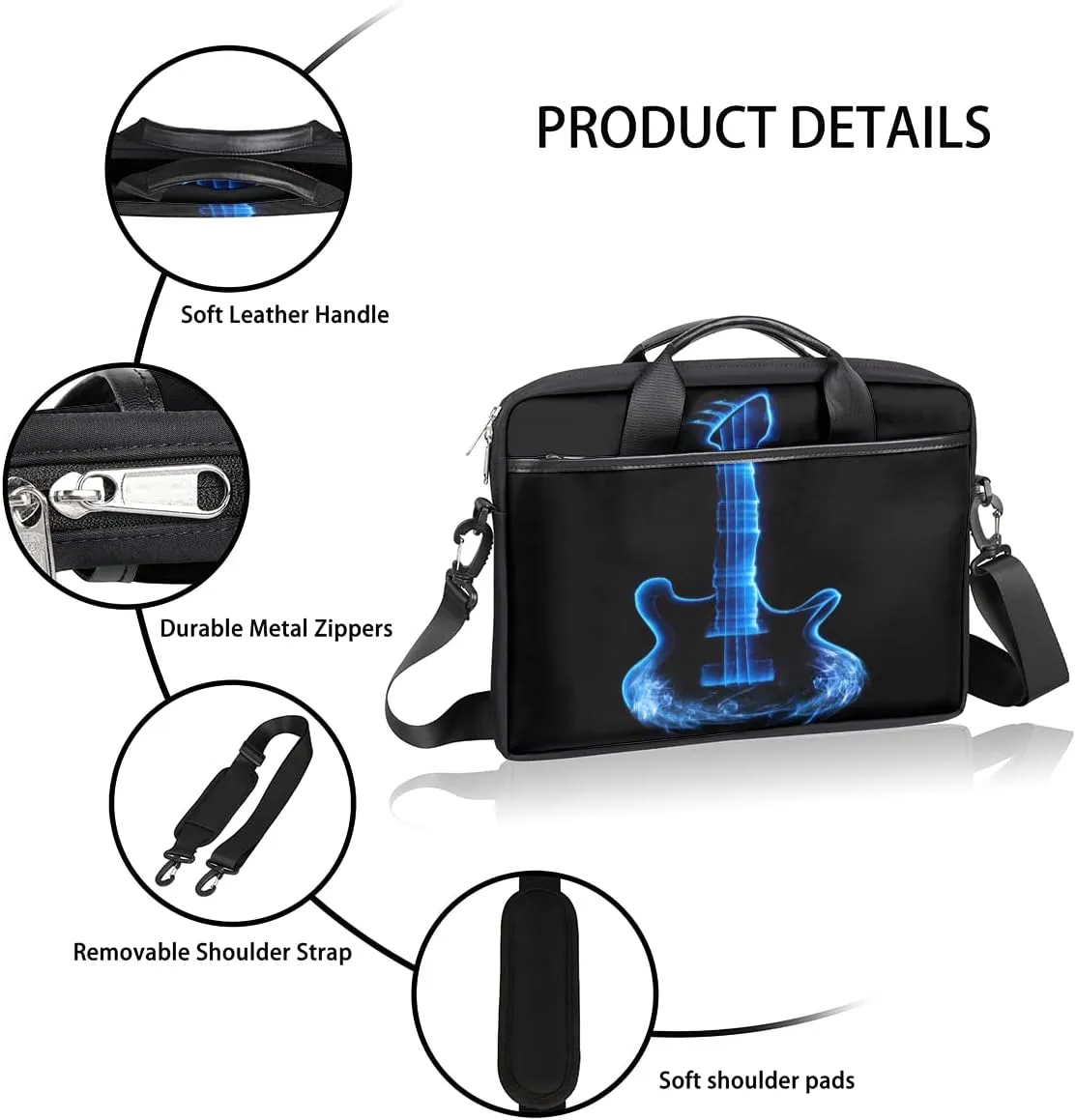 Ikat Texture Laptop Shoulder Messenger Bag Waterproof Laptop Briefcase Handle Padded Strap