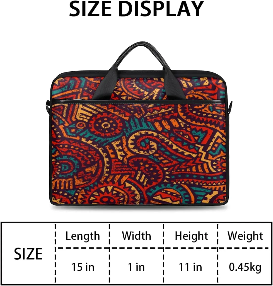 Independence Day Theme Design Laptop Shoulder Messenger Bag Waterproof Laptop Briefcase Handle Padded Strap