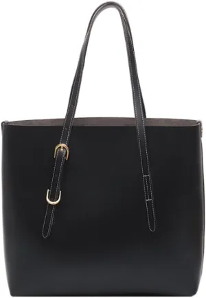 JSEIAJB Leather Bucket Composite Bags for Women Large Capacity Shoulder Bags Casual Tote