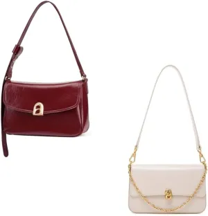LA FESTIN Leather Purses For Women Trendy Crossbody Satchel Bag Adjustable Strap Summer Purse Underarm Handbags