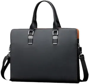 Laptop Bag Briefcases for Men Business Mens Leather Briefcase Locking Black Laptop Messenger Bag Lawyer Hard Case