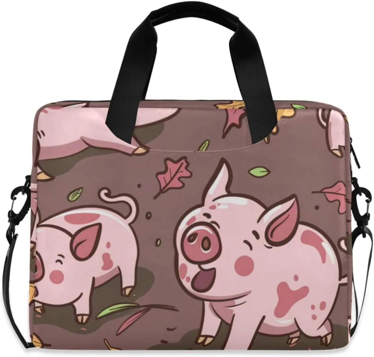 Laptop Bag Fits Up to 16 Inch Computer Pigs Rolling in The Dirt Laptop Briefcases for Men Women