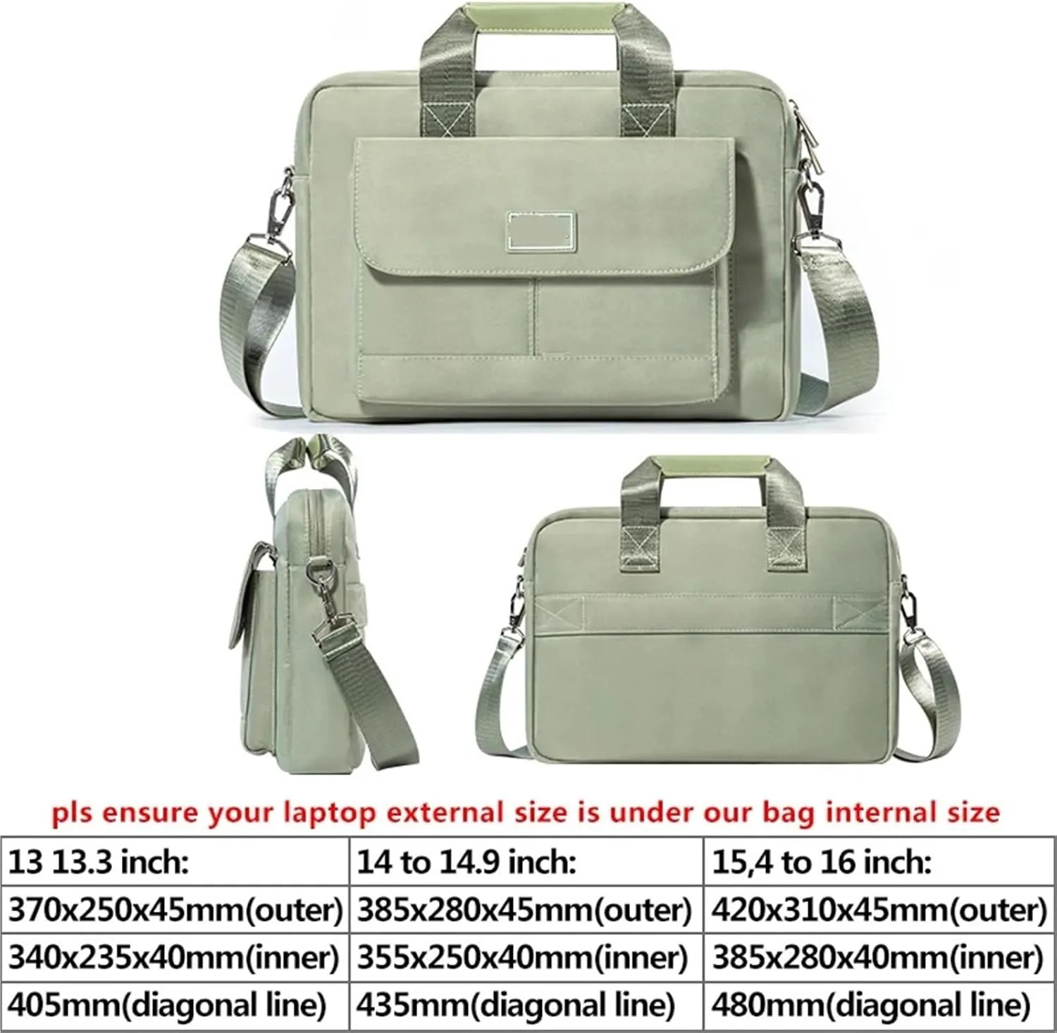 Laptop Shoulder Bag 13.3 14 15.6 16 Inch Laptop Bag Shoulder Handbag Briefcases Sleeve Case(Khaki,13 13.3 inch)