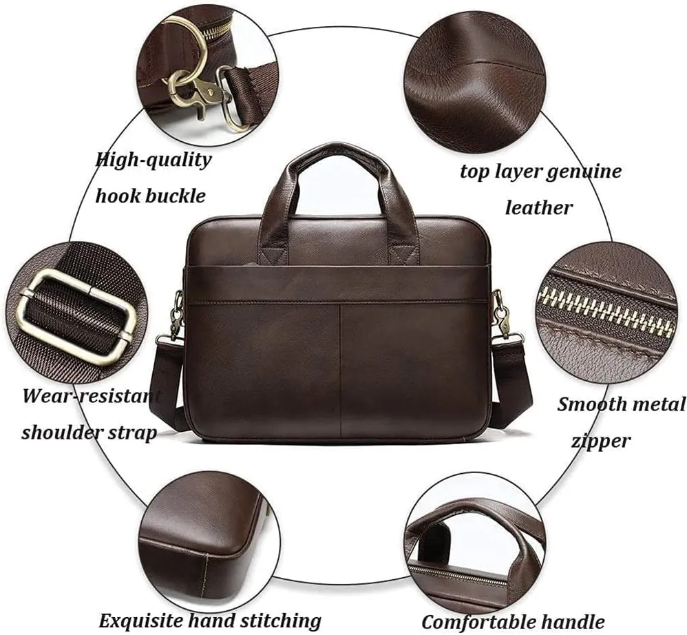 Leather Briefcase Laptop Messenger bag best computer satchel Handmade Bags for men and women