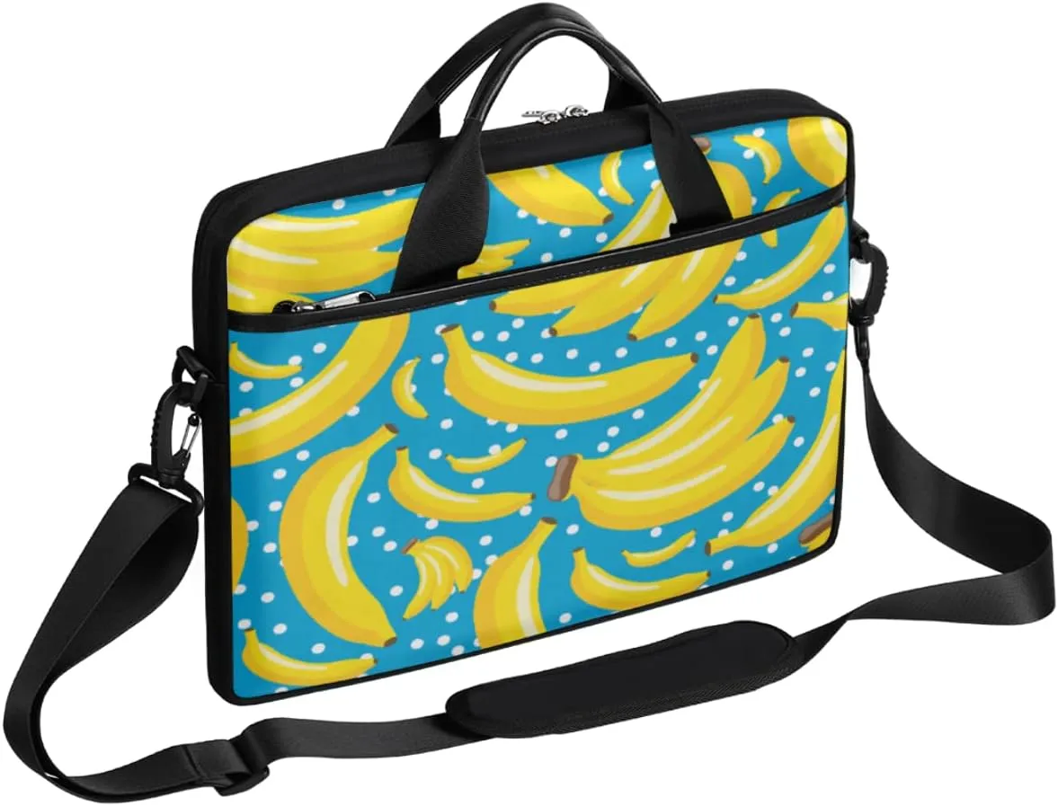 Lemon Printing Laptop Shoulder Messenger Bag Waterproof Laptop Briefcase Handle Padded Strap