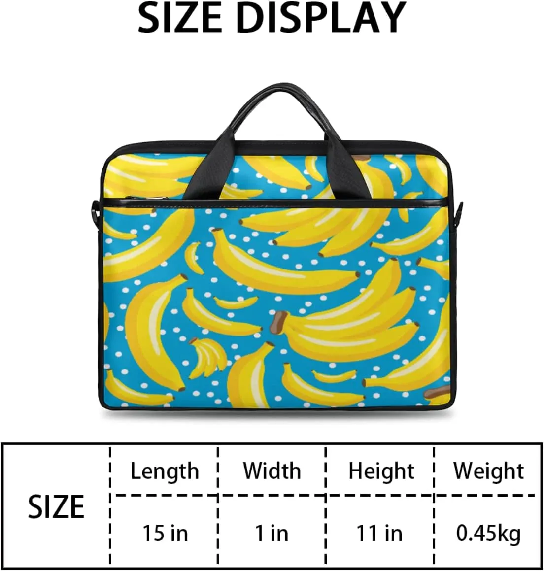 Lemon Printing Laptop Shoulder Messenger Bag Waterproof Laptop Briefcase Handle Padded Strap