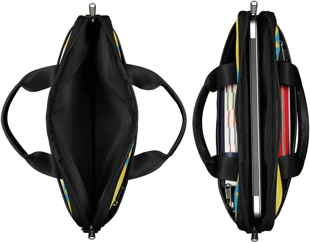 Lemon Printing Laptop Shoulder Messenger Bag Waterproof Laptop Briefcase Handle Padded Strap