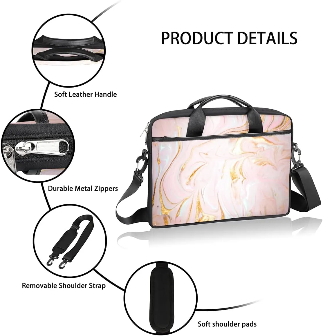 Lighthouse Sailing Ocean Theme Laptop Shoulder Messenger Bag Waterproof Laptop Briefcase with Handle and Padded Strap