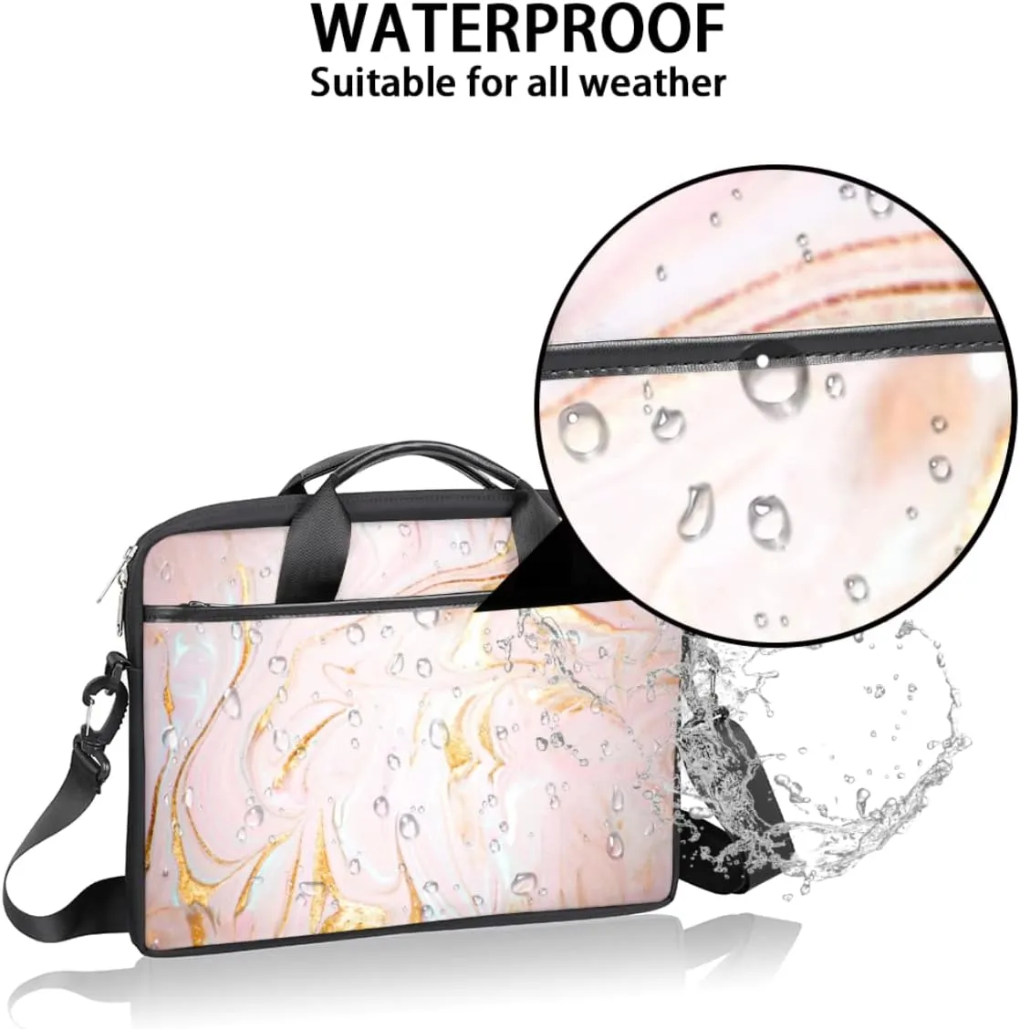 Lighthouse Sailing Ocean Theme Laptop Shoulder Messenger Bag Waterproof Laptop Briefcase with Handle and Padded Strap