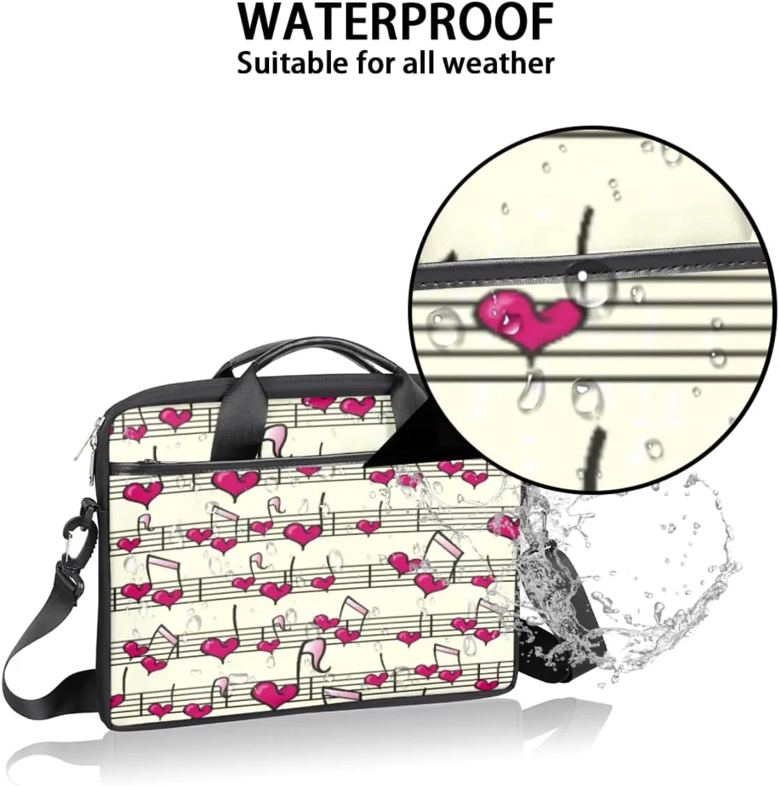 Lighthouse Sailing Ocean Theme Laptop Shoulder Messenger Bag Waterproof Laptop Briefcase with Handle and Padded Strap