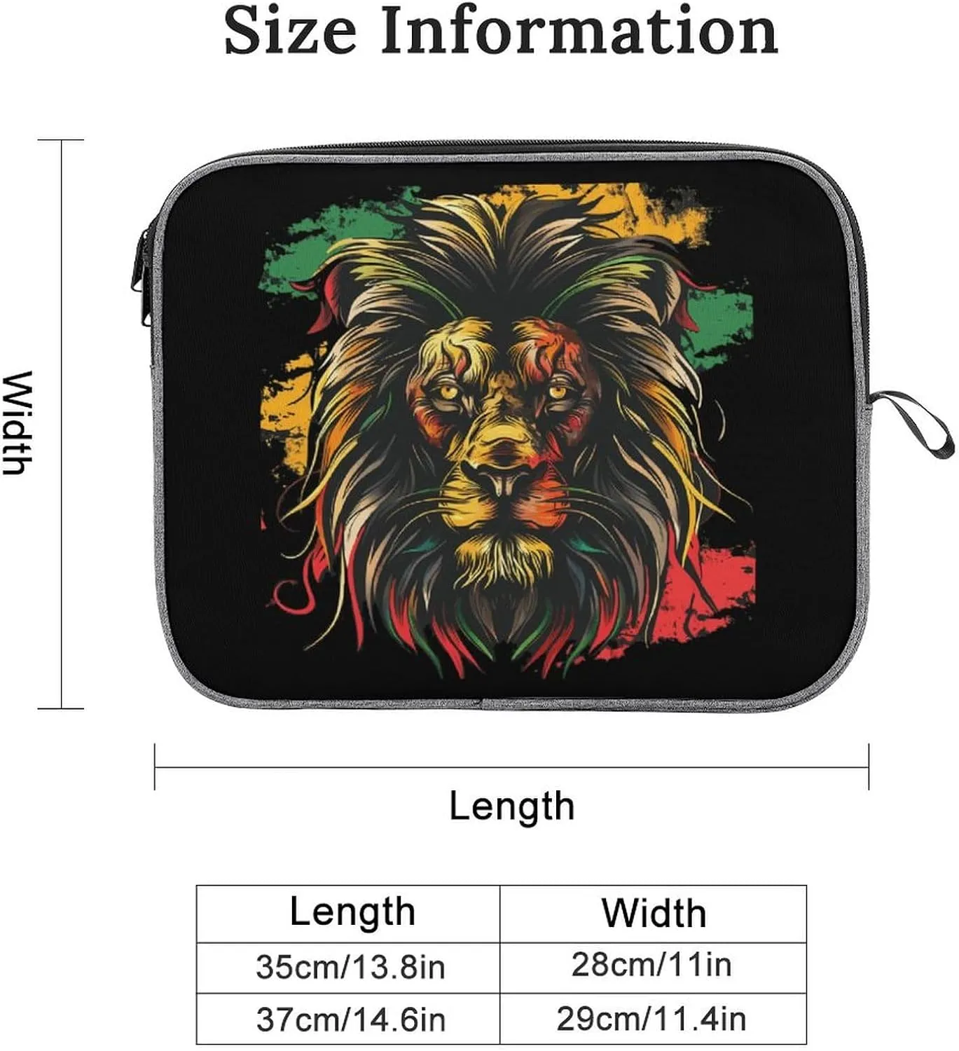 Lion of Judah Rasta Reggae Laptop Bag Protective Laptop Sleeve Bag Briefcase Carrying Case Handbags for Men Women