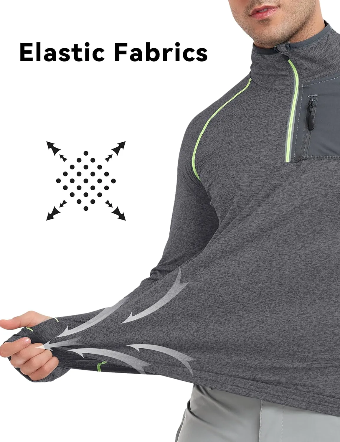 Little Donkey Andy Men's Long Sleeve Quick Dry Lightweight Running Exercise Sports T-Shirt Top