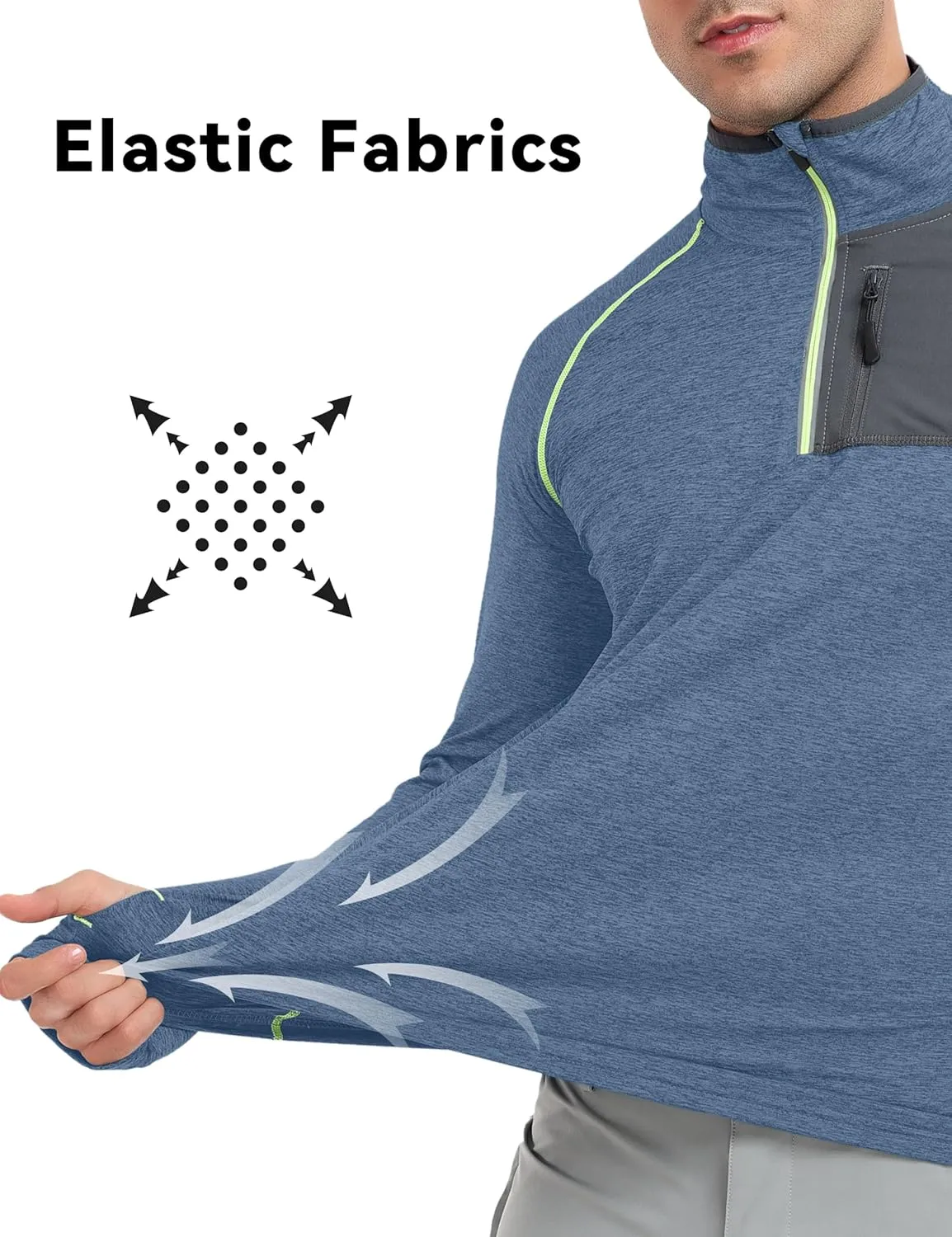 Little Donkey Andy Men's Long Sleeve Quick Dry Lightweight Running Exercise Sports T-Shirt Top